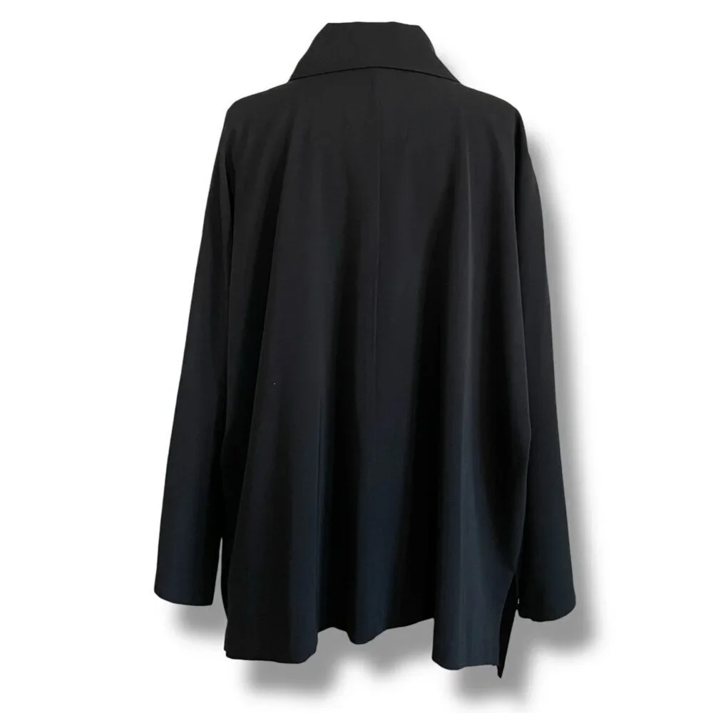 Ivan Grundahl Womens Jacket XS Black Wool Oversized Lagenlook Minimalist Coat
